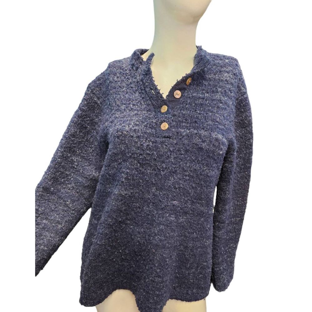 Monterey Bay Blue Textured Pullover Sweater Size XL Womens Fall Winter Spring